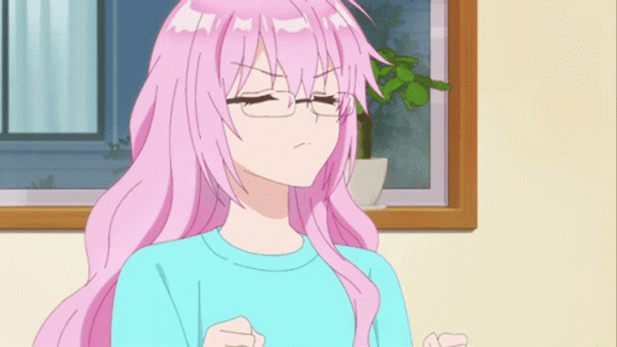 Anime Shikimora-San Slapping Herself GIF
