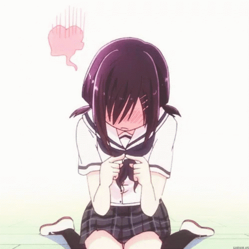 Anime Shy Awkward Rikka Takanashi GIF
