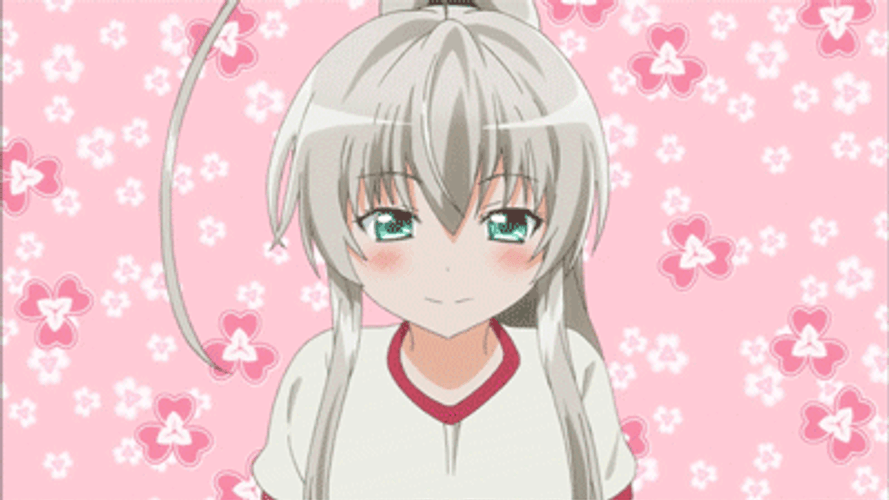 Anime Shy Kiss Nyaruko GIF