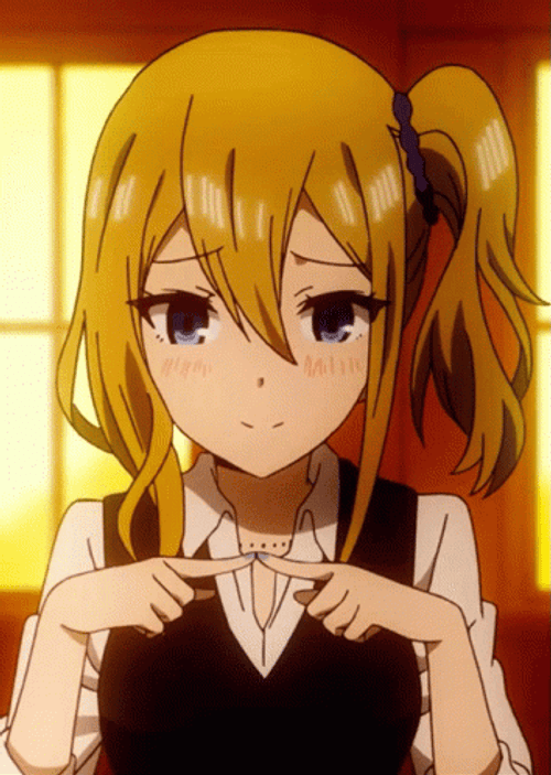 Anime Shy Pointing Fingers Ai Hayasaka GIF