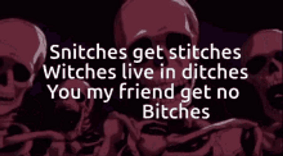 Anime Skeleton Snitches Get Stitches GIF