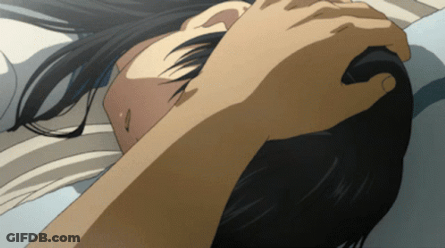 Anime Sleeping With Someone Touching Her Hair GIF