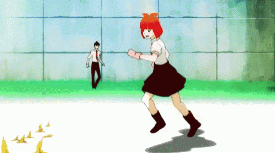 Anime Slipping On Banana Peel GIF