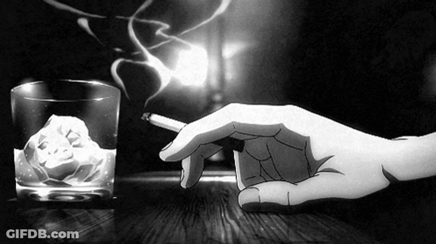 Anime Smoking Finger Taps GIF