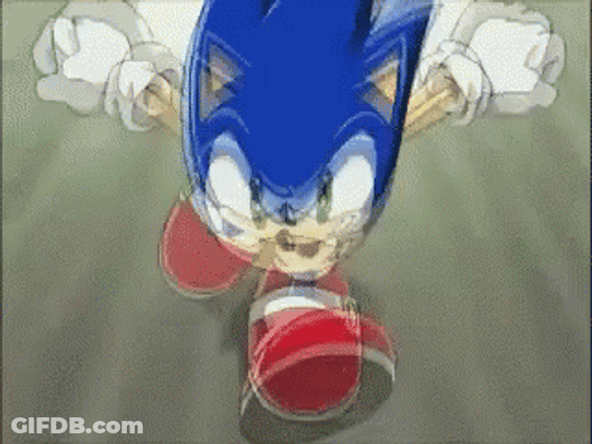 Anime Sonic X Adventure Sonic The Hedgehog Running GIF