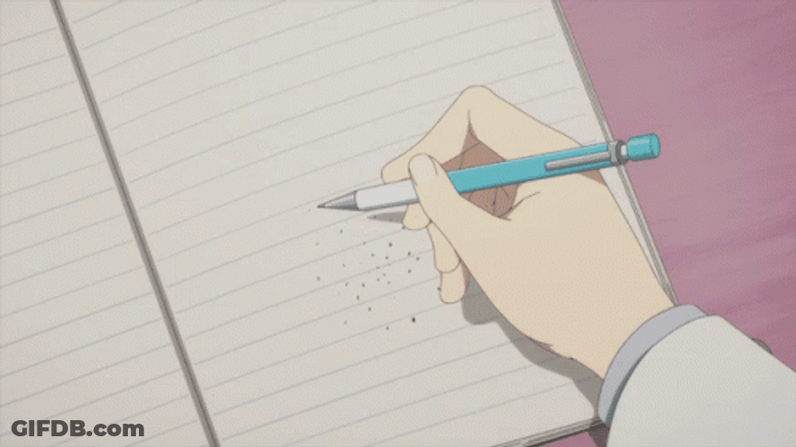 Anime Spinning Pencil GIF