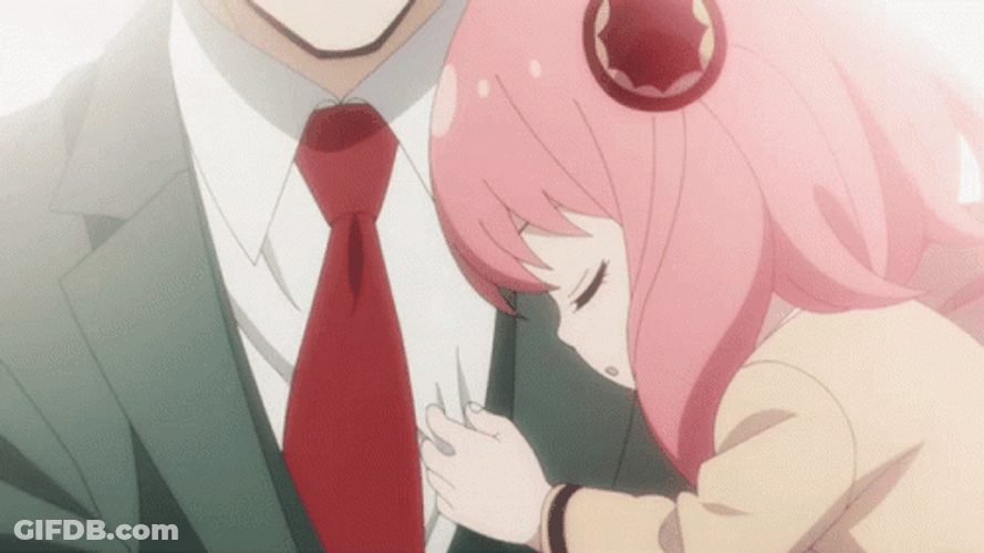 Anime Spy X Family Anya Forger Sleep In Loid Arms GIF