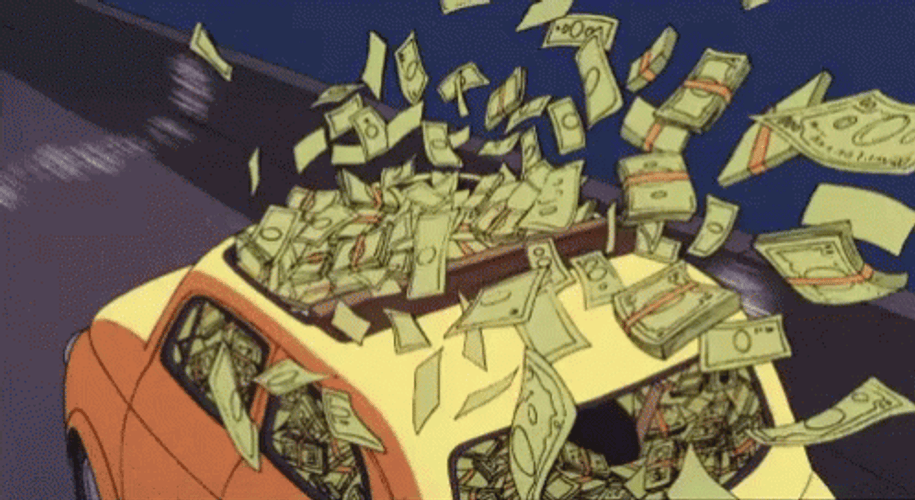 Anime Stolen Money Car Lupin The Third GIF