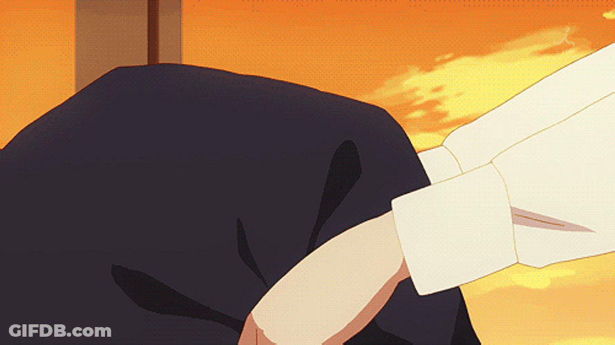 Anime Student Girls Smooch GIF