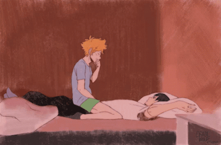 Anime Teasing Each Other Gay Hug GIF