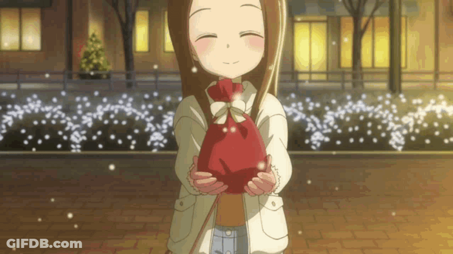 Anime Teasing Master Takagi-San Merry Christmas Giving Gift GIF