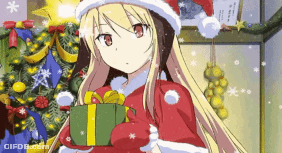 Anime  The Pet Girl Of Sakurasou Mashiro Shiina Christmas Present GIF
