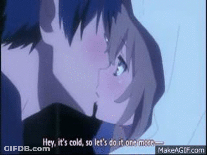 Anime Toradora Couple Intimate Kiss GIF