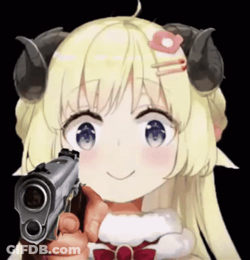 Anime Tsunomaki Pointing Gun GIF