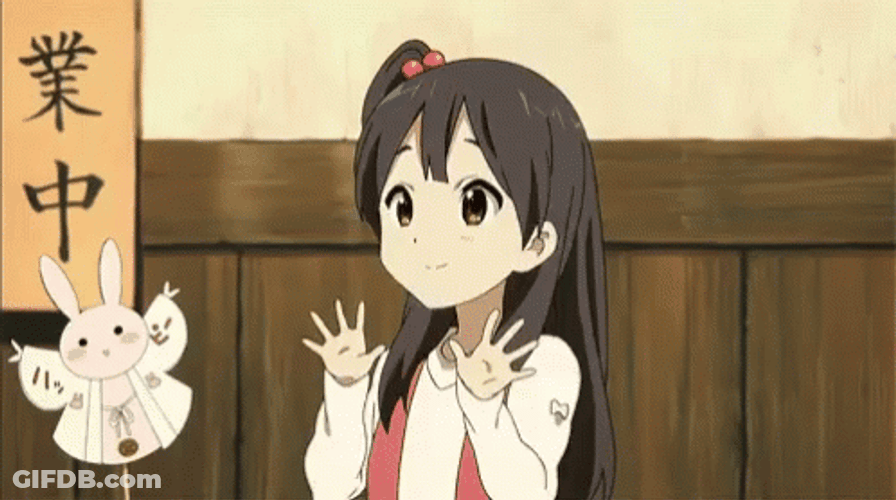 Anime Two Hands Wave Anko Kitashirakawa GIF