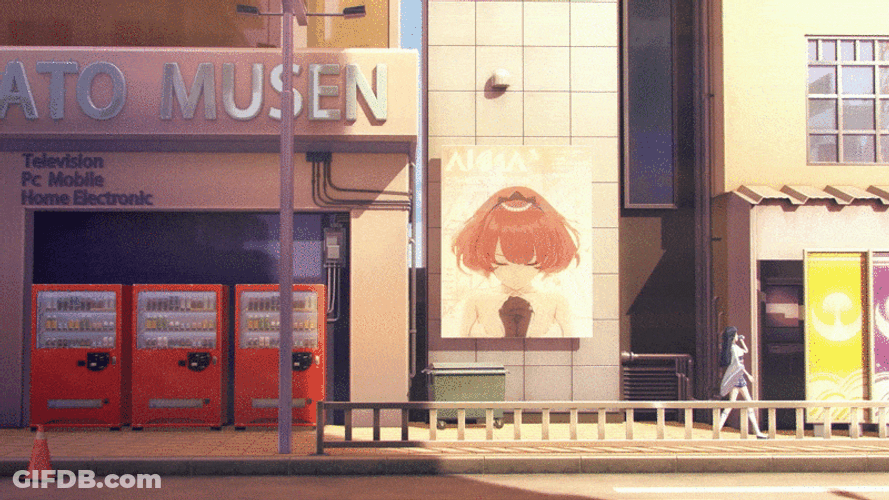 Anime Walking Aesthetic Woman GIF