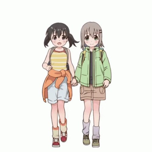 Anime Walking Aoi Hinata Encouragement Of Climb GIF