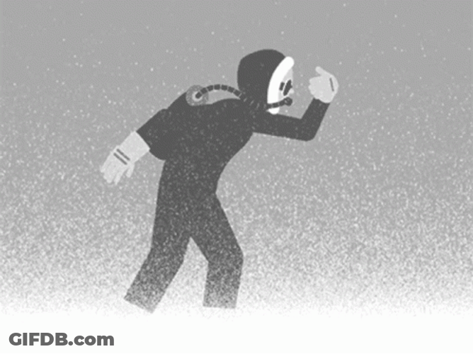 Anime Walking Harsh Blizzard GIF