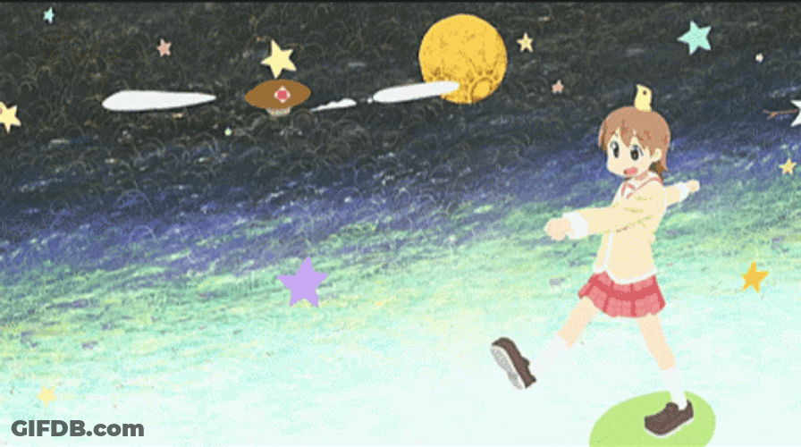 Anime Walking Space Yuuko Aioi Nichijou GIF
