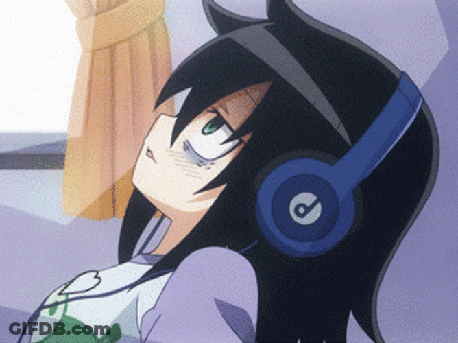 Anime WataMote Tomoko Kuroki Heart Pumping GIF