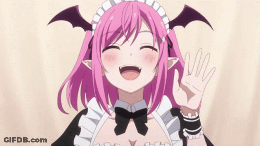 Anime Wave Laughing Shijou Saikyou GIF
