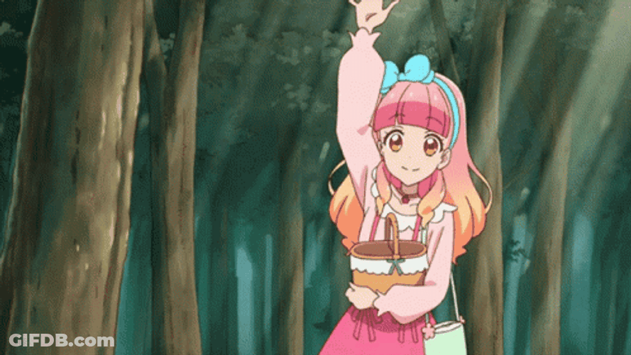 Anime Wave Of Yuuki Aine While Holding Basket GIF