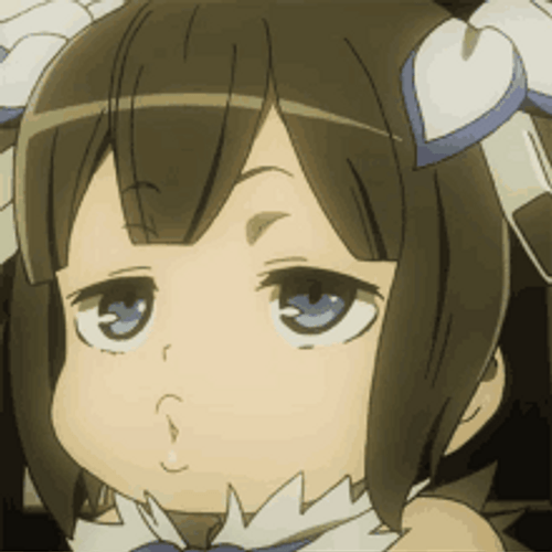 Anime Whistle Hestia DanMachi Cute Pout GIF