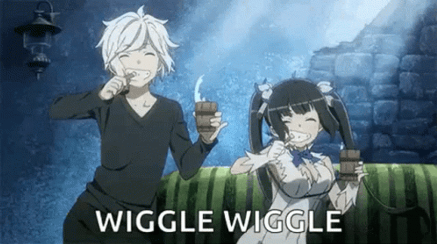 Anime Wiggle Toothbrush Dance GIF
