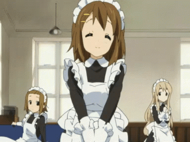 Anime Yui Hirasawa Demure Smile GIF