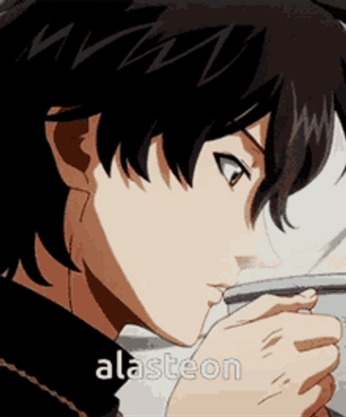 Anime Yuno Grinberryall Black Clover Drinking Tea GIF