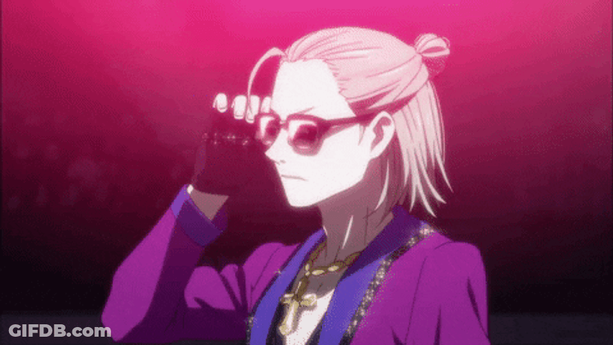 Anime Yuri Holding Glasses GIF