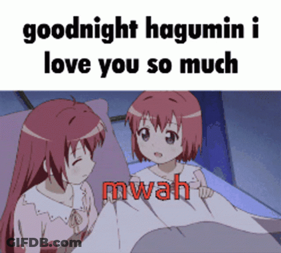 Anime YuriYuri Akari Akaza Good Night Love You GIF