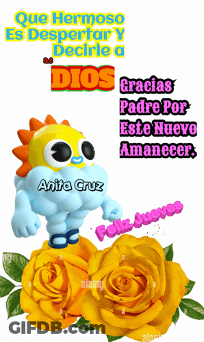 Anita Cruz Standing On Yellow Rose GIF