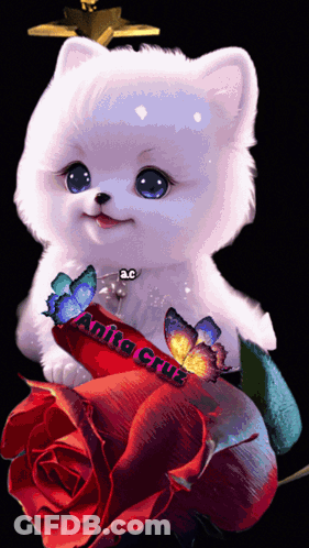 Anita Cruz With White Dog GIF