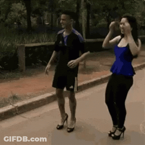 Ankle Breakers Guy In High Heels GIF