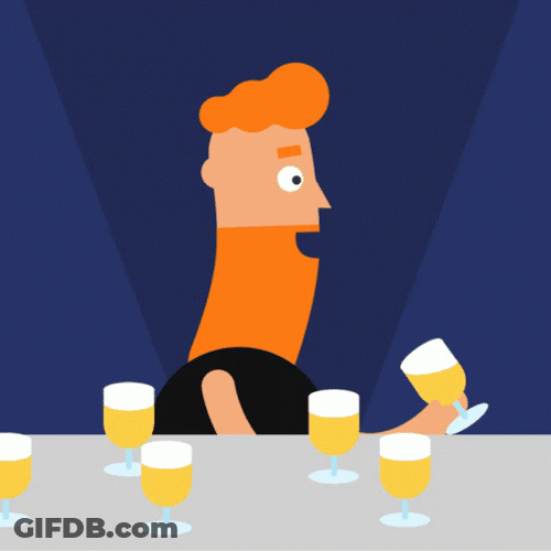 Anmated Character Drinking Beer GIF