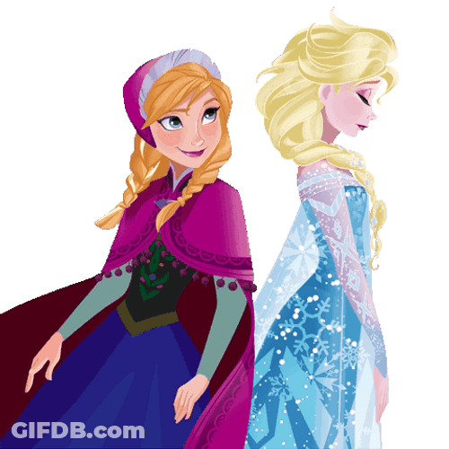 Anna And Elsa Back To Back GIF