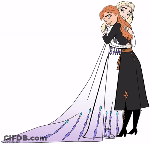 Anna And Elsa Hug GIF