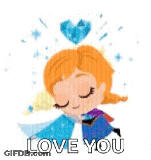 Anna And Elsa Love You GIF