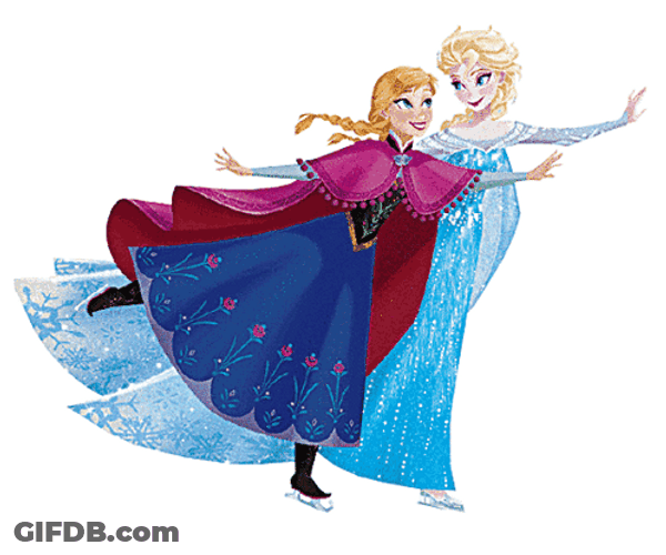 Anna And Elsa Skate Figure GIF