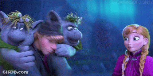 Anna And Kristoff Hugging From Frozen GIF