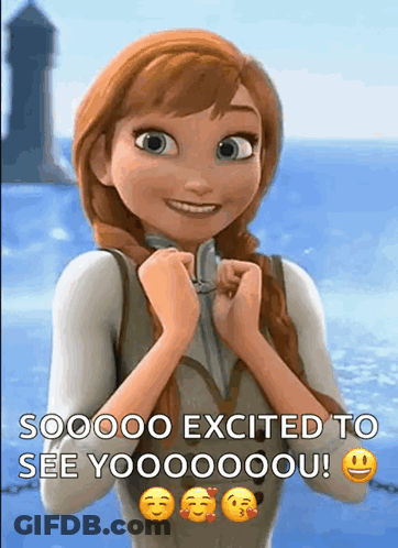 Anna From Frozen Excited To See Yooooooou GIF
