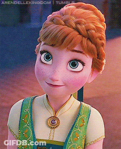 Anna From Frozen In Green Vest And Necklace GIF
