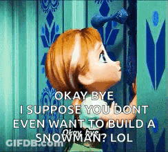 Anna From Frozen Looking At Snowman GIF