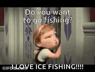 Anna From Frozen Peeking Behind Door Asking About Fishing GIF