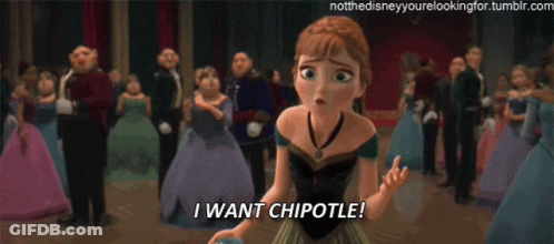 Anna From Frozen Saying I Want Chipotle GIF