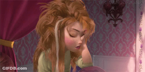 Anna From Frozen Sleeping With Messy Bun GIF