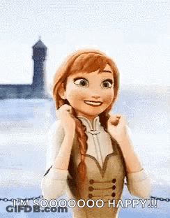 Anna From Frozen Smiling Holding Hair GIF