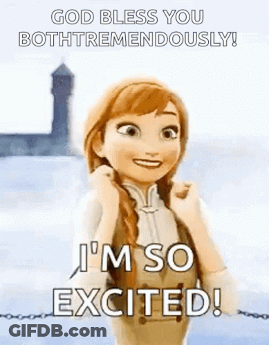 Anna From Frozen Smiling Saying God Bless You Both Tremendously GIF