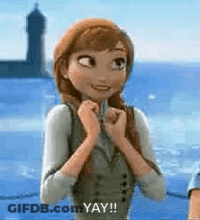 Anna From Frozen Standing By Water GIF